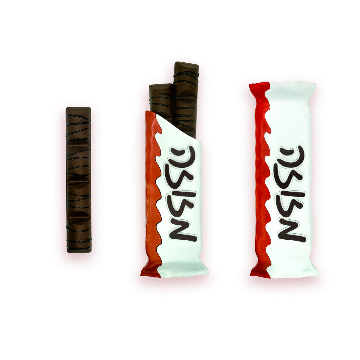 "Bueno" Candy Bar Mezuzah / White & Red