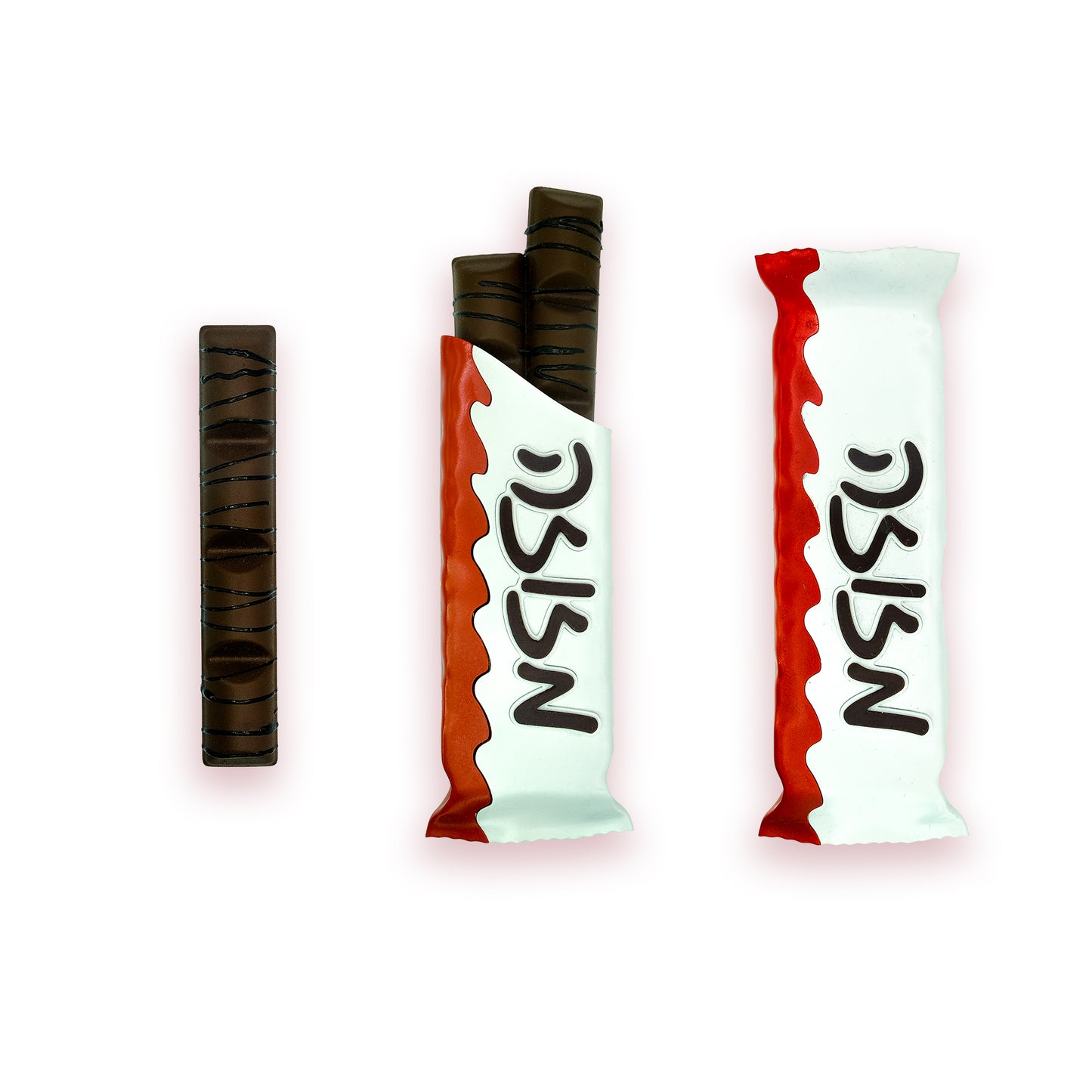 "Bueno" Candy Bar Mezuzah / White & Red