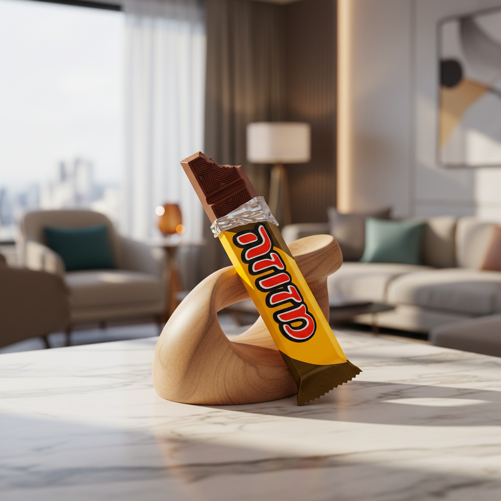 "Pesek Zman" Candy Bar Mezuzah / Yellow