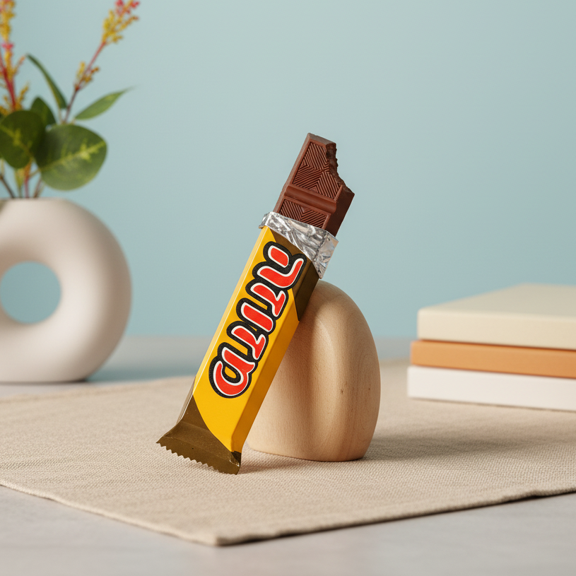 "Pesek Zman" Candy Bar Mezuzah / Yellow