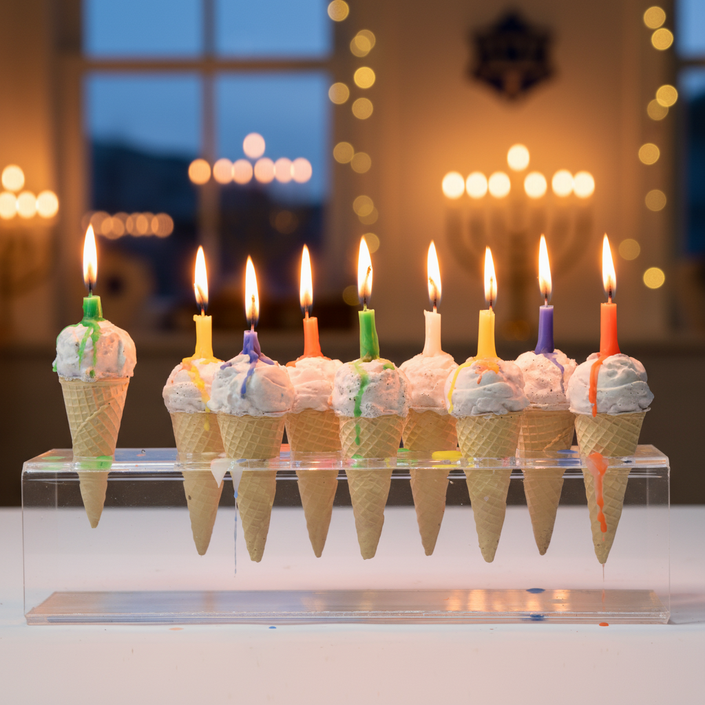 Ice Cream Hanukkah Menorah - The Original